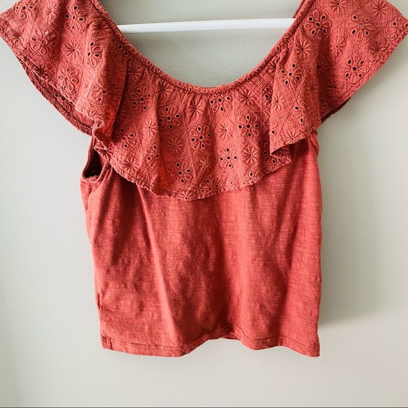 American Eagle Crop Tank Top Rust Sz XS - Picture 7 of 8